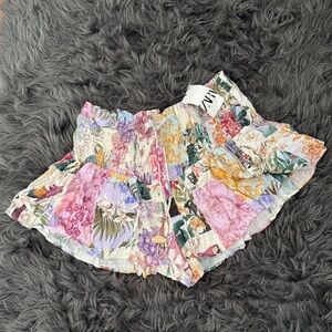 Zara Pink and Purple High Waist Shorts